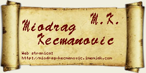 Miodrag Kecmanović vizit kartica